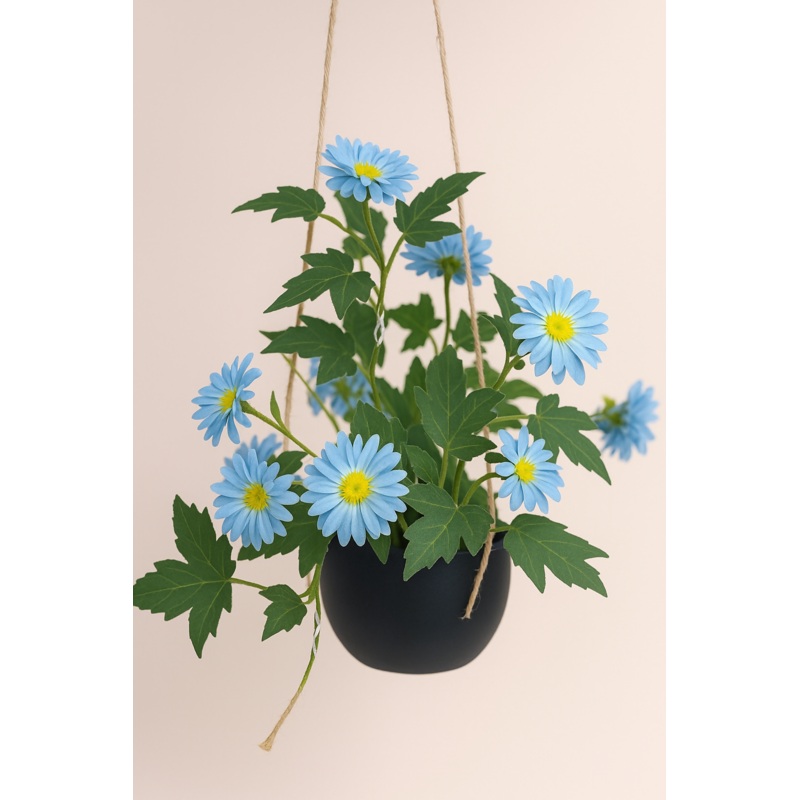 Daisy Bloom Hanging Planter Blue