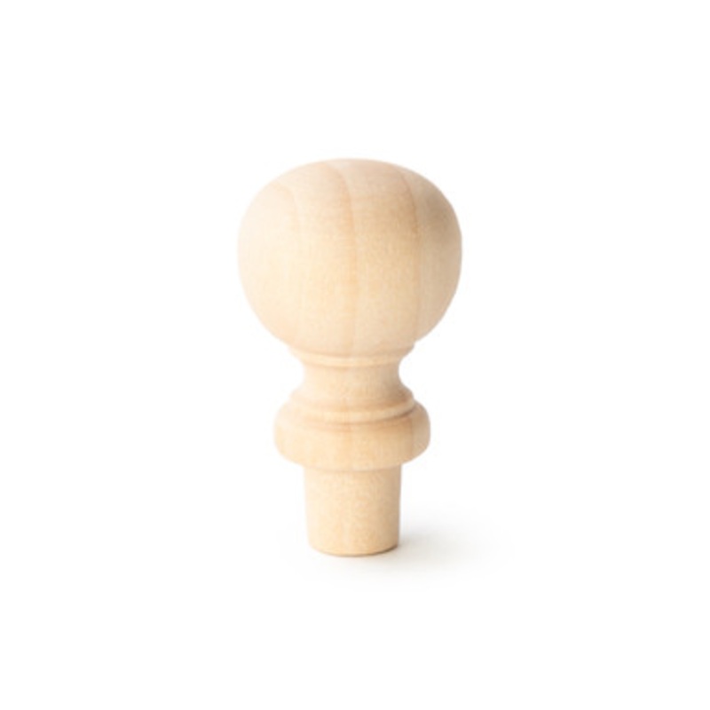 1-1/2 Wood Finial Round
