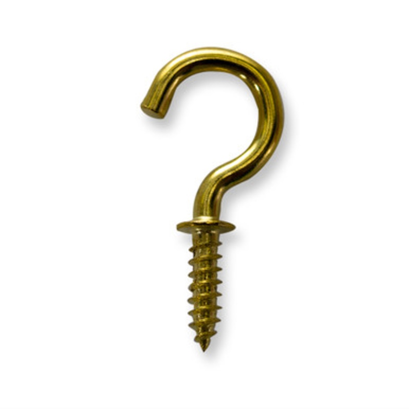 3/4 Cup Hook, Brass