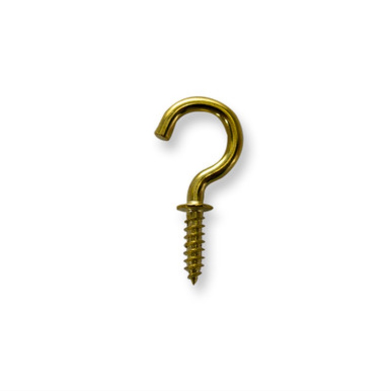1/2 Cup Hook, Brass