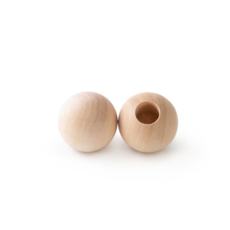 1-1/4 Wood Ball Dowel Cap, 1/2 Hole